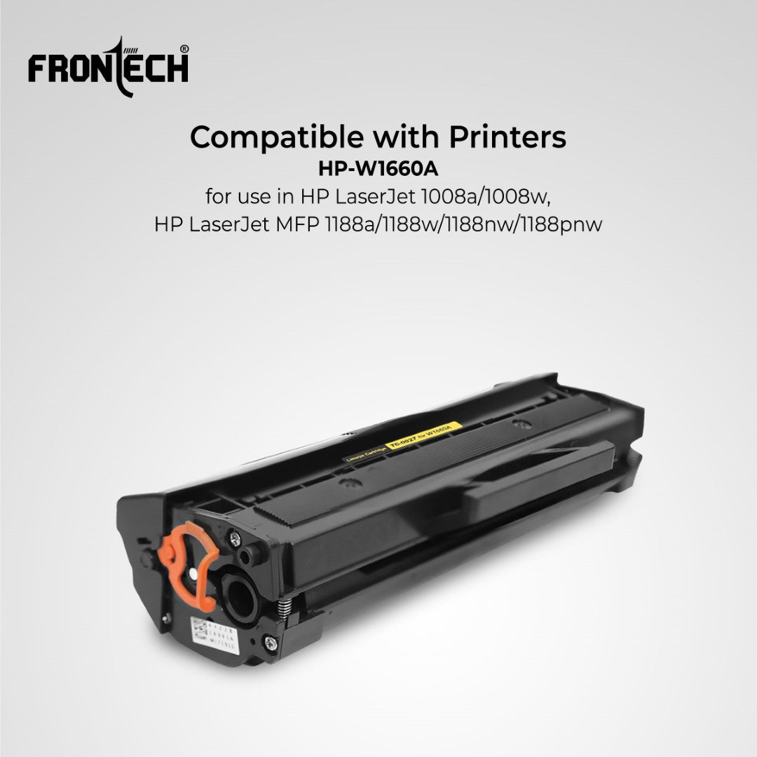 Frontech H-W1660A Laserjet Toner Cartridge | Compatible with HP Laserjet 1008A/1008W, HP MFP 1188A/1188W/1188NW/1188PNW (TC-0027) Frontech H-W1660A Laserjet Toner Cartridge | Compatible with HP Laserjet 1008A/1008W, HP MFP 1188A/1188W/1188NW/1188PNW (TC-0027)